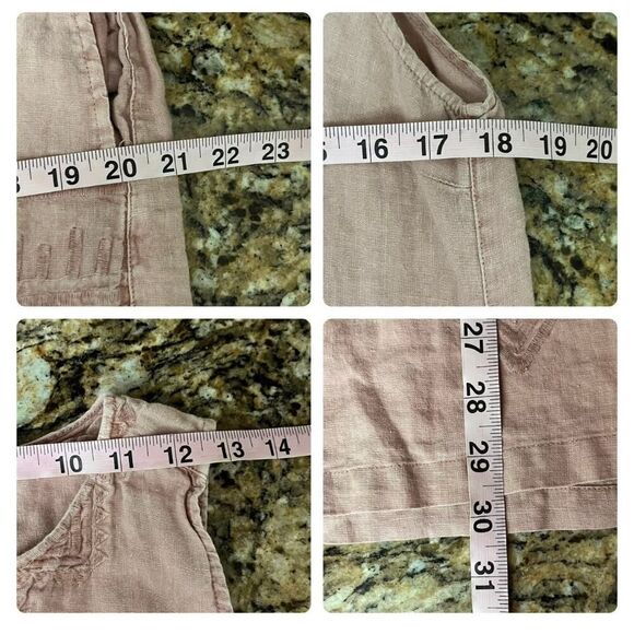 Artisan NY Coral Embroidered Linen Dress Size Medium Boho Peasent Shift Mini - Picture 12 of 12